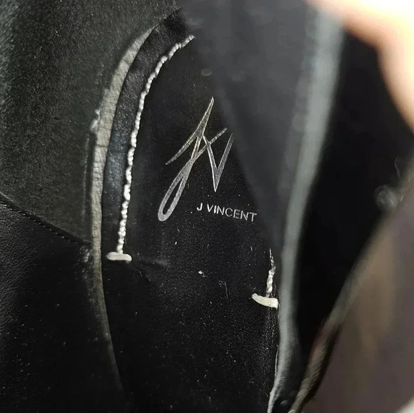 J Vincent Patent Leather Hidden Wedge Black Grunge,Goth Knee High Boots SZ 9M - Picture 12 of 12